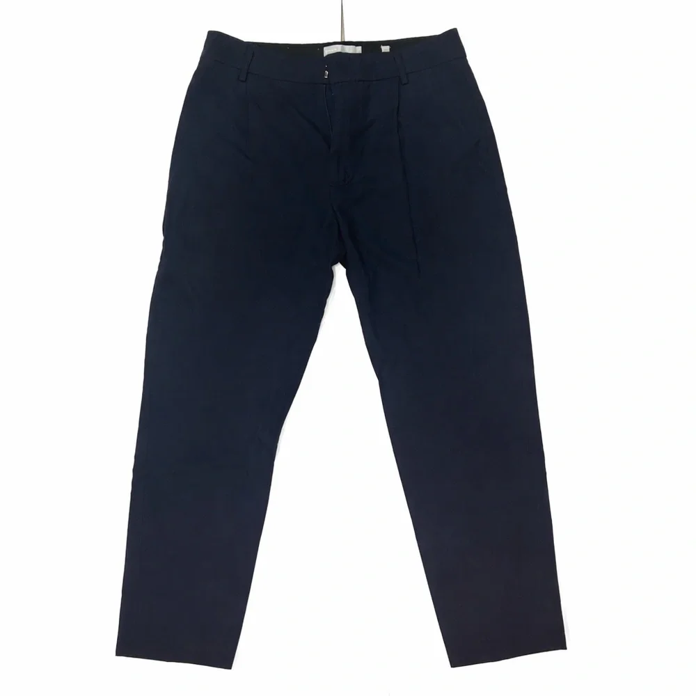 Vince Navy linen blend Straight-Leg Dress Pants with pockets women’s 10